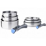 Batterie de cuisine inox 8 pi�ces avec 2 manches amovibles arthur martin am2687