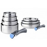 Batterie de cuisine inox 9 pi�ces avec 2 manches amovibles arthur martin am2694