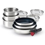 Qulinart by brandt batterie de cuisine 10 pi�ces induction - casseroles et po�les inox anti - adh�sives ...