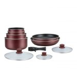 Batterie de cuisine revêtement pierre avec manche amovible 10 pieces bordeaux hagen ha04647 - br Batterie de cuisine revêtement pierre avec manche amovible 10 pieces bordeaux hagen ha04647 - br