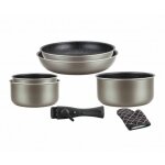 Batterie de cuisine revêtement pierre avec manche amovible 7 pièces carbonne herzberg hg8053 - car Batterie de cuisine revêtement pierre avec manche amovible 7 pièces carbonne herzberg hg8053 - car