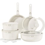 Batterie de cuisine yashe 15 pi�ces po�les et casseroles antiadh�sives effet granit compatibles induction ...