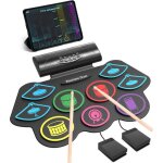 Batterie �lectronique enroulable - 7 / 9 pads avec p�dales et haut - parleurs st�r�o - enregistrement ...