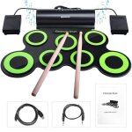 Batterie lectronique avec pad de percussion portable lectronique roll up tambour parfait pour les dbutants ...