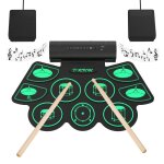 Batterie lectronique portable pliable avec pdales et haut - parleurs kit de batterie numrique midi ...