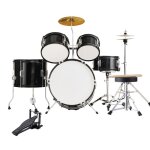 Batterie pour enfants - duoku - 5 pices - 16 pouces - acoustique - noir