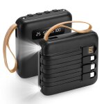 Batterie externe 15000mah chargeur portable avec 4 cbles intgrs batterie 6 sorties et 3 entres led ...