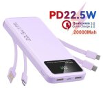 Batterie externe 20000mah - 4 c�bles int�gr�s - 6 sorties et 3 entr�es - pour affichage led - batterie ...