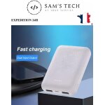 Batterie externe 5000mah power bank charge rapide avec 2 ports usb blanc Batterie externe 5000mah power bank charge rapide avec 2 ports usb blanc
