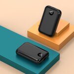 Batterie externe portable 10 000 mah - lcd charge rapide power bank - banque dalimentation - noir