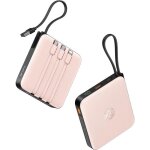 Batterie externe - woopso - t2066 - 20000mah - charge rapide - c�bles int�gr�s - rose