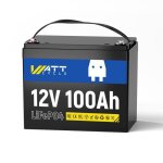 Batterie lithium 12v 100ah lifepo4 100a bms 1280wh deep cycles rechargeable id�ale pour rv camping - ...