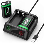 Batteries rechargeables - qumox - 2650mah - chargeur rapide - compatible xbox one / xbox series xs - ...