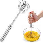 Batteur � ?ufs en acier inoxydable batteur � ?ufs semi - automatique rotatif vous permet de remuer facilement ...