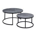Baya - lot de 2 tables gigognes en verre gris
