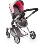 Bayer landau pour poupe neo star gris et rose avec sac  bandoulire et panier dachat intgr rglable ...