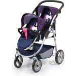 Bayer poussette jumelle pour poupée licorne bleu et rose vif réglable Bayer poussette jumelle pour poupée licorne bleu et rose vif réglable
