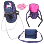 Bayer set accessoires pour poupe licorne bleu et rose vif