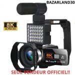 Camra vido numrique - bazarland30 - hdr 8k - vision nocturne - webcam wifi - 48 mp