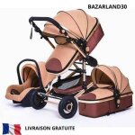 Bazarland30. poussette 3 en 1 b�b� combin�e si�ge - auto nacelle r�versible r�glable haute qualit� roues ...
