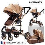 Bazarland30 poussette 3 en 1 b�b� combin�e si�ge - auto nacelle r�versible r�glable haute qualit� roues ...