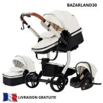 Bazarland30. poussette 3 en 1 bb combine sige - auto nacelle trio rversible cuir pu roues increvables ...