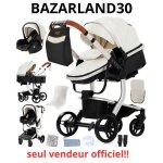 Bazarland30. poussette 3 en 1 bb combine sige - auto nacelle trio rversible cuir pu roues increvables ...
