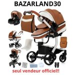 Bazarland30. poussette 3 en 1 bb combine sige - auto nacelle trio rversible cuir pu roues increvables ...