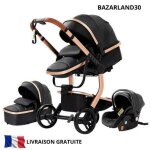 Bazarland30. poussette 3 en 1 bb combine sige - auto nacelle trio rversible cuir pu roues increvables ...