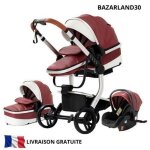 Bazarland30. poussette 3 en 1 bb combine sige - auto nacelle trio rversible cuir pu roues increvables ...