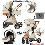 Bazarland30. poussette 3 en 1 bb combine sige - auto nacelle trio rversible haute qualit roues ...