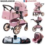 Bazarland30 poussette 3 en 1 bb combine sige - auto nacelle trio rversible haute qualit roues increvable ...