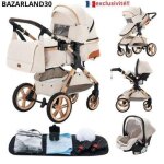 Bazarland30. poussette 3 en 1 bébé combinée siège - auto nacelle trio réversible réglable haute qualité ... Bazarland30. poussette 3 en 1 bébé combinée siège - auto nacelle trio réversible réglable haute qualité ...