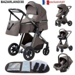 Bazarland30. poussette 3 en 1 bébé combinée siège - auto nacelle trio réversible réglable haute qualité ... Bazarland30. poussette 3 en 1 bébé combinée siège - auto nacelle trio réversible réglable haute qualité ...