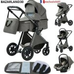 Bazarland30. poussette 3 en 1 bébé combinée siège - auto nacelle trio réversible réglable haute qualité ... Bazarland30. poussette 3 en 1 bébé combinée siège - auto nacelle trio réversible réglable haute qualité ...