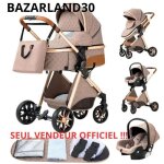 Bazarland30. poussette 3 en 1 b�b� combin�e si�ge - auto nacelle trio r�versible r�glable haute qualit� ...