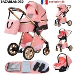 Bazarland30. poussette 3 en 1 bb combine sige - auto nacelle trio rversible rglable haute qualit ...