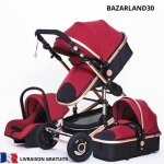 Bazarland30. poussette 3 en 1 bb combine sige - auto nacelle trio rversible rglable haute qualit ...