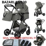 Bazarland30. poussette 3 en 1 b�b� combin�e si�ge - auto nacelle trio r�versible r�glable haute qualit� ...