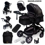 Bazarland30. poussette 3 en 1 set complet avec si�ge auto - - poussette combin�e - pneus pleins - sac ...