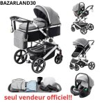 Bazarland30. poussette 3 en 1 syst�me de voyage avec si�ge auto landau et nacelle moustiquaire habillage ...