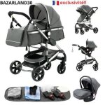 Bazarland30. poussette combine 3 en 1 sige - auto nacelle trio rversible rglable haute qualit roues ...
