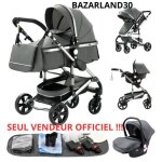 Bazarland30. poussette combin�e 3 en 1 si�ge - auto nacelle trio r�versible r�glable haute qualit� roues ...