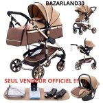 Bazarland30. poussette combin�e 3 en 1 si�ge - auto nacelle trio r�versible r�glable haute qualit� roues ...