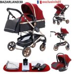 Bazarland30. poussette combinée 3 en 1 siège - auto nacelle trio réversible réglable haute qualité roues ... Bazarland30. poussette combinée 3 en 1 siège - auto nacelle trio réversible réglable haute qualité roues ...