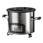 Bbq#boss four de camping en fonte / acier four - fuse 26 cm argent - noir 2 poignes rsistantes four ...