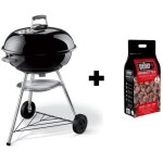 Bbq weber compact kettle 57 cm - noir + sac briquettes