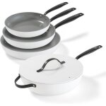 Be living batterie de cuisine 4pcs po�les �20 / 24 / 28 cm + wok �30 cm rev�tement antiadh�sif sans pfas ...