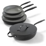 Be living batterie de cuisine 4pcs po�les �20 / 24 / 28 cm + wok �30 cm rev�tement antiadh�sif sans pfas ...