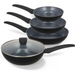 Be living delight batterie 4pcs po�les �20 / 24 / 28 cm + wok �28 cm avec couvercle rev�tement antiadh�sif ...